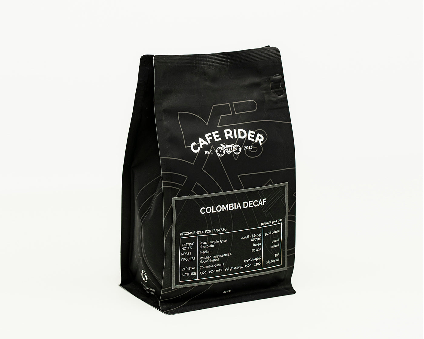 Cafe Rider Roasted Specialty Coffee Colombia Decaf