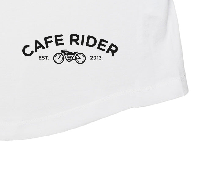 cafe rider ladies tank white